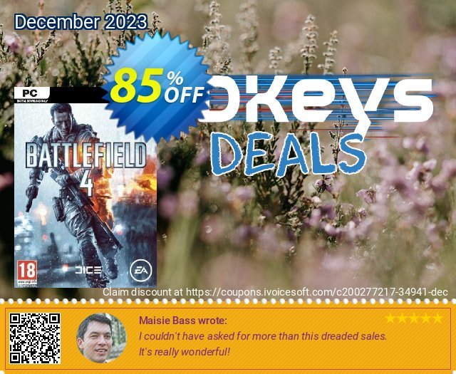 Battlefield 4 PC (EU) discount 85% OFF, 2024 April Fools' Day offering sales. Battlefield 4 PC (EU) Deal 2024 CDkeys