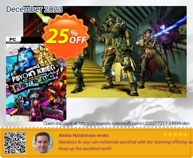 Borderlands 3: Psycho Krieg and the Fantastic Fustercluck PC - DLC (Steam) discount 25% OFF, 2024 Spring promo sales. Borderlands 3: Psycho Krieg and the Fantastic Fustercluck PC - DLC (Steam) Deal 2024 CDkeys