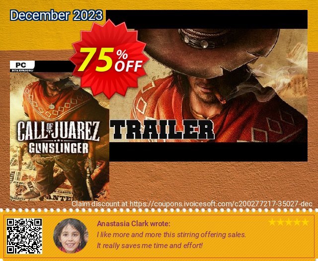 Call of Juarez: Gunslinger PC (EU) discount 75% OFF, 2024 Easter Day offer. Call of Juarez: Gunslinger PC (EU) Deal 2024 CDkeys