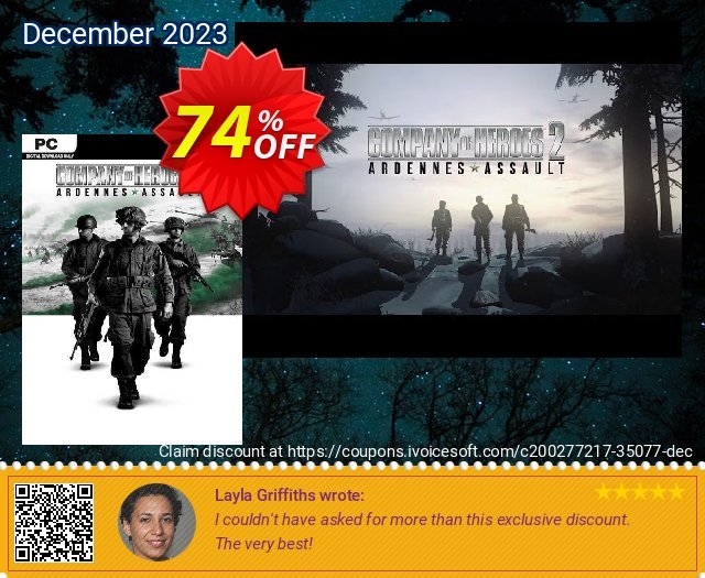 Company of Heroes 2 + Ardennes Assault PC (EU) discount 74% OFF, 2024 Easter Day offering sales. Company of Heroes 2 + Ardennes Assault PC (EU) Deal 2024 CDkeys