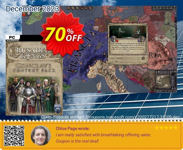 Crusader Kings II: Conclave PC - DLC discount 70% OFF, 2024 Spring promo. Crusader Kings II: Conclave PC - DLC Deal 2024 CDkeys