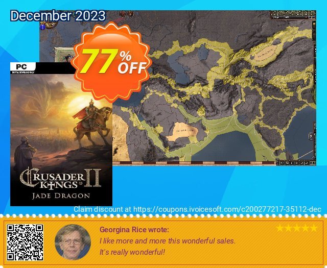 Crusader Kings II -  Jade Dragon PC - DLC discount 77% OFF, 2024 April Fools Day offering sales. Crusader Kings II -  Jade Dragon PC - DLC Deal 2024 CDkeys