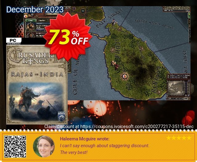 Crusader Kings II - Rajas of India PC - DLC discount 73% OFF, 2024 World Heritage Day offering sales. Crusader Kings II - Rajas of India PC - DLC Deal 2024 CDkeys