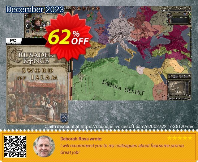Crusader Kings II: Sword of Islam PC - DLC discount 62% OFF, 2024 Labour Day deals. Crusader Kings II: Sword of Islam PC - DLC Deal 2024 CDkeys