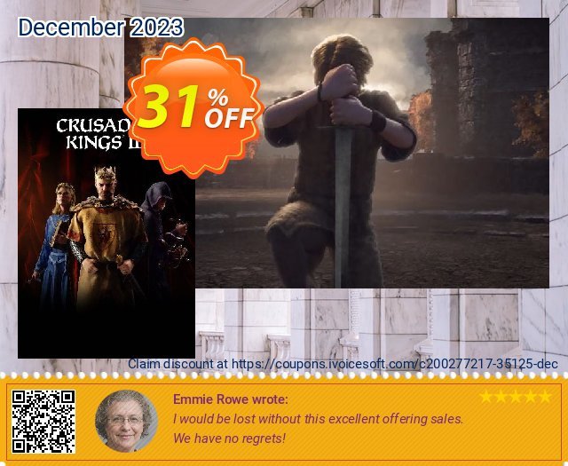 Crusader Kings III PC discount 31% OFF, 2024 World Heritage Day offering sales. Crusader Kings III PC Deal 2024 CDkeys
