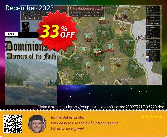 Dominions 5 - Warriors of the Faith PC (EN) Sonderangebote Außendienst-Promotions Bildschirmfoto