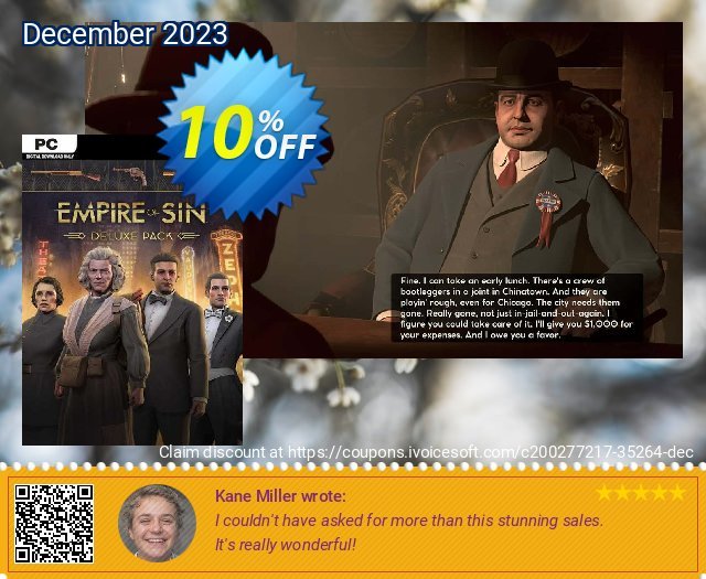 Empire of Sin Deluxe Pack PC - DLC 惊人的 优惠券 软件截图