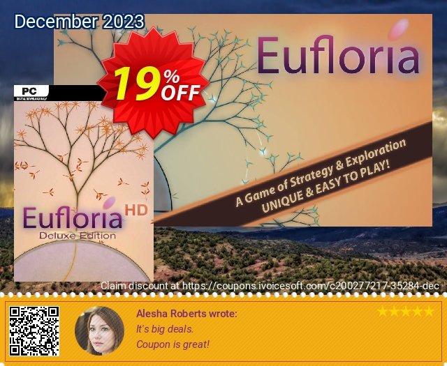 Eufloria HD Deluxe Edition PC discount 19% OFF, 2024 Mother Day offering sales. Eufloria HD Deluxe Edition PC Deal 2024 CDkeys
