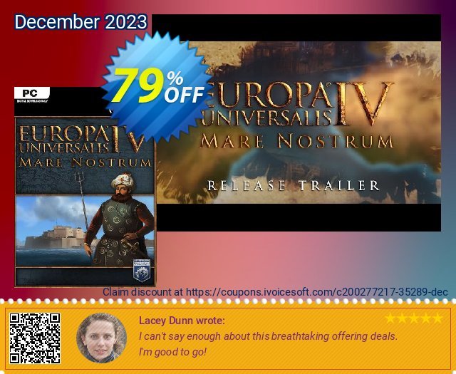 Europa Universalis IV 4 PC Mare Nostrum DLC discount 79% OFF, 2024 Spring discounts. Europa Universalis IV 4 PC Mare Nostrum DLC Deal 2024 CDkeys