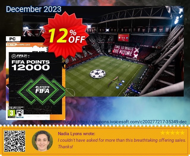 FIFA 21 Ultimate Team 12000 Points Pack PC wunderbar Promotionsangebot Bildschirmfoto