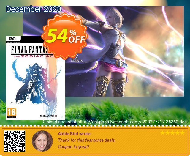 Final Fantasy XII The Zodiac Age PC discount 54% OFF, 2024 World Heritage Day offering sales. Final Fantasy XII The Zodiac Age PC Deal 2024 CDkeys