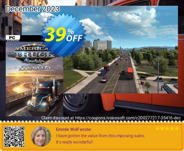 American Truck Simulator - Idaho PC - DLC discount 39% OFF, 2024 Working Day offering sales. American Truck Simulator - Idaho PC - DLC Deal 2024 CDkeys