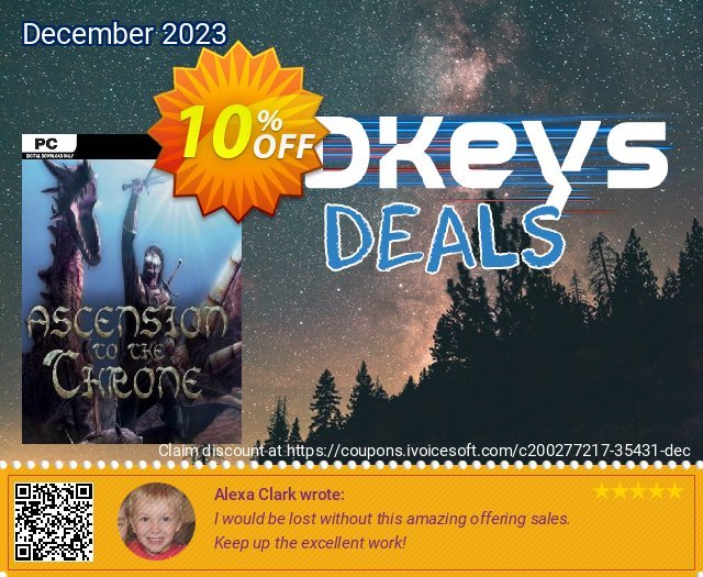 Ascension to the Throne PC discount 10% OFF, 2024 April Fools' Day promo sales. Ascension to the Throne PC Deal 2024 CDkeys