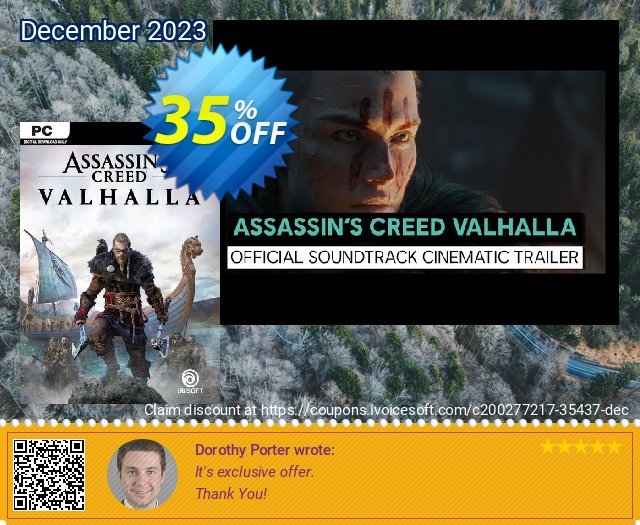 Assassin's Creed Valhalla PC (EU) discount 35% OFF, 2024 Easter Day offering sales. Assassin&#039;s Creed Valhalla PC (EU) Deal 2024 CDkeys