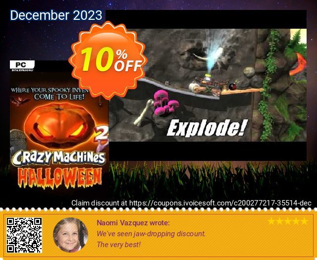Crazy Machines 2  Halloween PC discount 10% OFF, 2024 Spring offering sales. Crazy Machines 2  Halloween PC Deal 2024 CDkeys