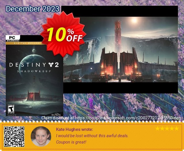 Destiny 2: Shadowkeep Deluxe Edition PC (EU) discount 10% OFF, 2024 World Heritage Day offering sales. Destiny 2: Shadowkeep Deluxe Edition PC (EU) Deal 2024 CDkeys