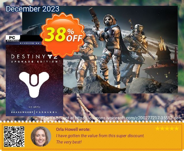 Destiny 2: Upgrade Edition PC discount 38% OFF, 2024 Easter Day offering sales. Destiny 2: Upgrade Edition PC Deal 2024 CDkeys