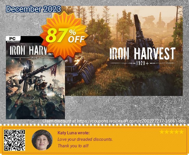Iron Harvest PC discount 87% OFF, 2024 Working Day offering sales. Iron Harvest PC Deal 2024 CDkeys