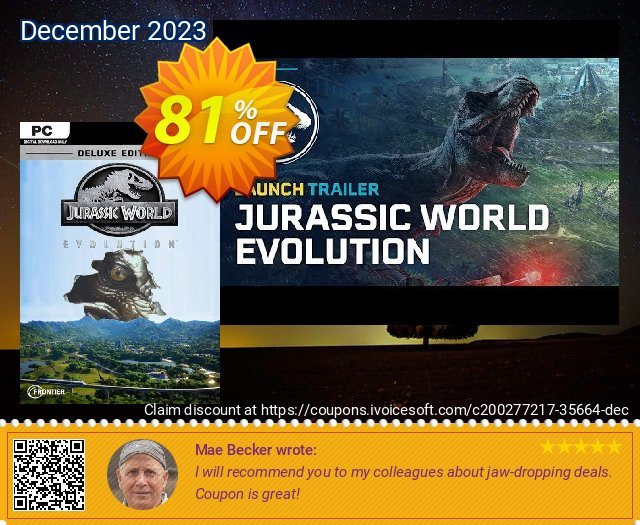 Jurassic World Evolution - Deluxe Edition PC discount 81% OFF, 2024 Spring offering sales. Jurassic World Evolution - Deluxe Edition PC Deal 2024 CDkeys