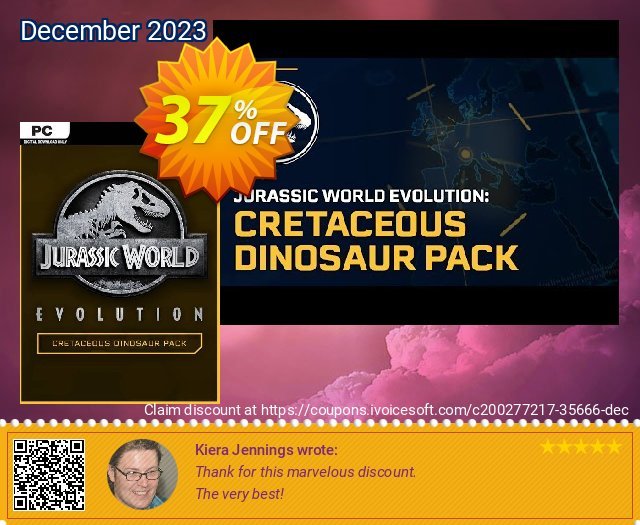 Jurassic World Evolution PC: Cretaceous Dinosaur Pack DLC mewah voucher promo Screenshot