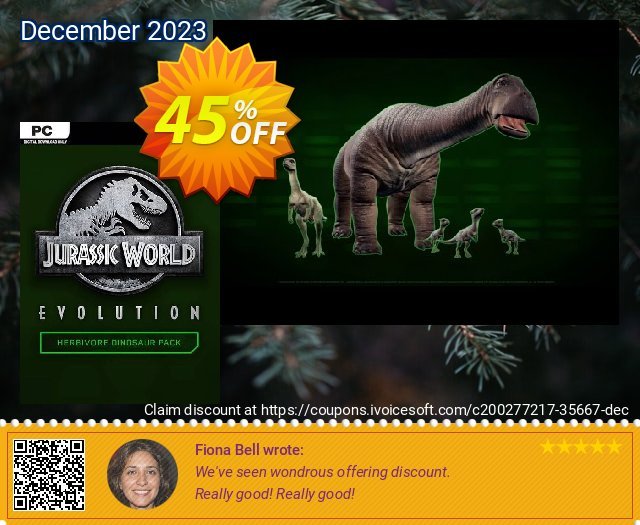 Jurassic World Evolution PC: Herbivore Dinosaur Pack DLC mewah voucher promo Screenshot