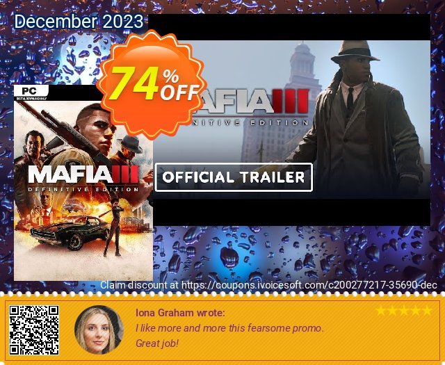 Mafia III - Definitive Edition PC (EU) discount 74% OFF, 2024 Good Friday promotions. Mafia III - Definitive Edition PC (EU) Deal 2024 CDkeys