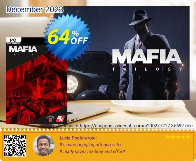 Mafia Trilogy PC (WW) discount 64% OFF, 2024 Easter Day offer. Mafia Trilogy PC (WW) Deal 2024 CDkeys