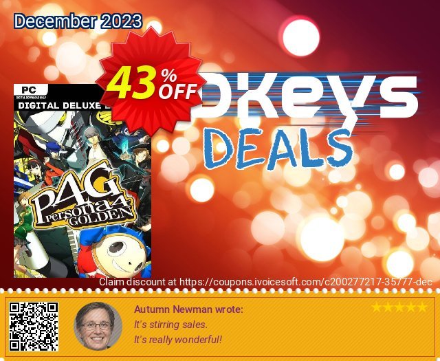 Persona 4 - Golden Deluxe PC (EU) discount 43% OFF, 2024 National Singles Day offering sales. Persona 4 - Golden Deluxe PC (EU) Deal 2024 CDkeys