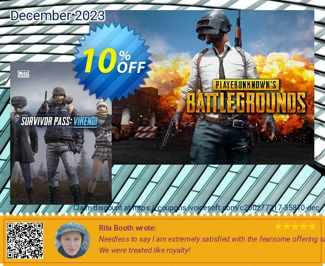 PlayerUnknowns Battlegrounds (PUBG) PC Survivor Pass Vikendi DLC discount 10% OFF, 2024 World Heritage Day offering deals. PlayerUnknowns Battlegrounds (PUBG) PC Survivor Pass Vikendi DLC Deal 2024 CDkeys