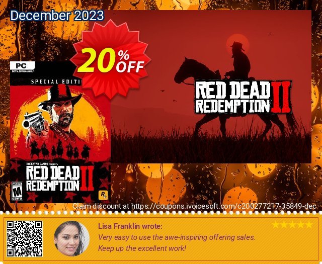 Red Dead Redemption 2 - Special Edition PC + DLC discount 20% OFF, 2024 African Liberation Day promo. Red Dead Redemption 2 - Special Edition PC + DLC Deal 2024 CDkeys