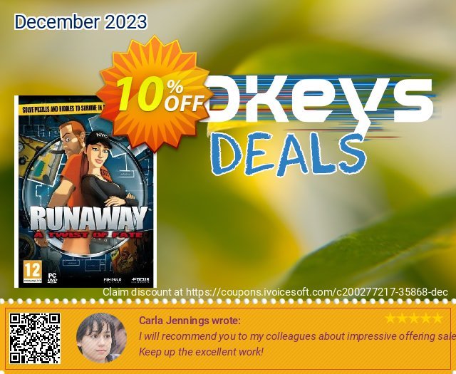 Runaway : A Twist of Fate (PC) discount 10% OFF, 2024 Back to School offering sales. Runaway : A Twist of Fate (PC) Deal 2024 CDkeys