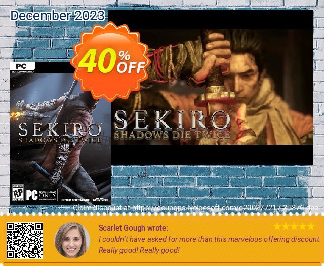 Sekiro: Shadows Die Twice PC (MEA) discount 40% OFF, 2024 April Fools' Day offering sales. Sekiro: Shadows Die Twice PC (MEA) Deal 2024 CDkeys