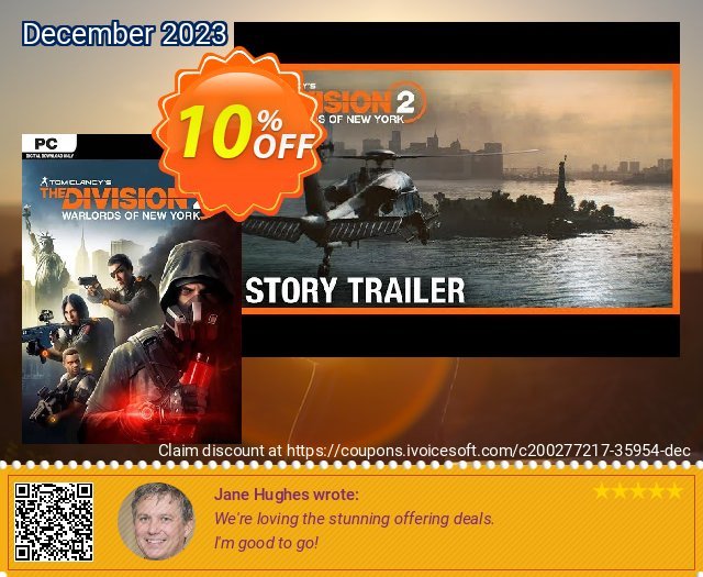 The Division 2 PC: Warlords of New York PC discount 10% OFF, 2024 Spring discounts. The Division 2 PC: Warlords of New York PC Deal 2024 CDkeys