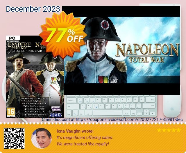 Total War: Empire & Napoleon GOTY PC (EU) discount 77% OFF, 2024 April Fools' Day offering deals. Total War: Empire &amp; Napoleon GOTY PC (EU) Deal 2024 CDkeys