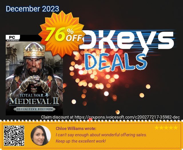 Total War: Medieval II  - Definitive Edition PC (EU) discount 76% OFF, 2024 Easter Day promo sales. Total War: Medieval II  - Definitive Edition PC (EU) Deal 2024 CDkeys