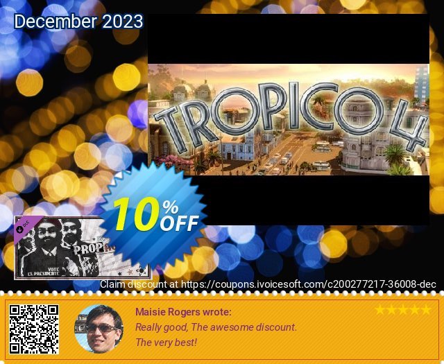 Tropico 4 Propaganda! PC discount 10% OFF, 2024 Resurrection Sunday offering sales. Tropico 4 Propaganda! PC Deal 2024 CDkeys