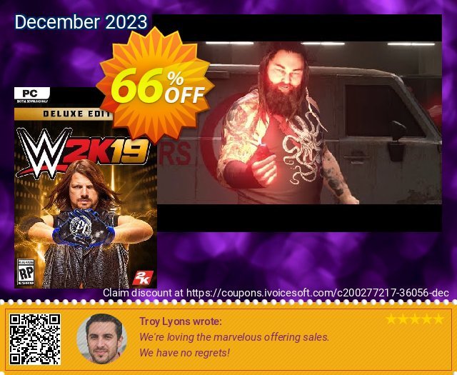 WWE 2K19 Deluxe Edition PC discount 66% OFF, 2024 April Fools' Day offering sales. WWE 2K19 Deluxe Edition PC Deal 2024 CDkeys