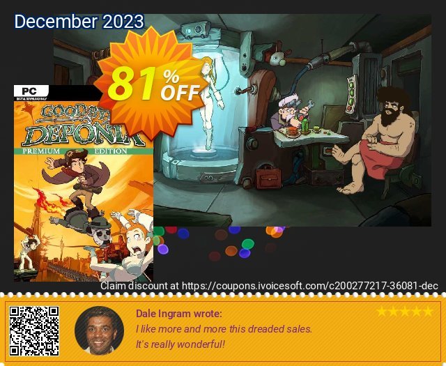 Goodbye Deponia Premium Edition PC discount 81% OFF, 2024 April Fools' Day offering sales. Goodbye Deponia Premium Edition PC Deal 2024 CDkeys