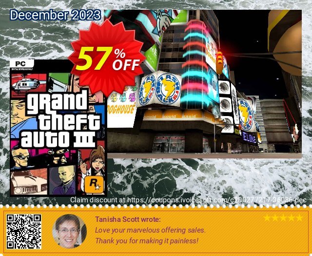 Grand Theft Auto III PC discount 57% OFF, 2024 April Fools' Day offering sales. Grand Theft Auto III PC Deal 2024 CDkeys