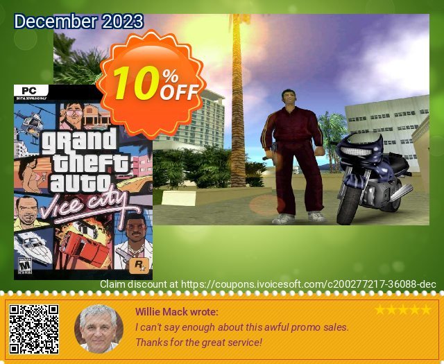 Grand Theft Auto: Vice City PC (Steam) 令人恐惧的 产品销售 软件截图