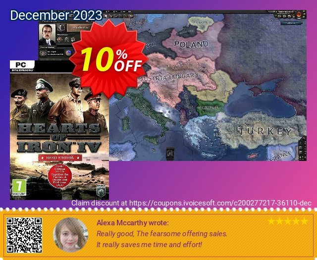 Hearts of Iron IV Hero Edition PC discount 10% OFF, 2024 World Heritage Day offer. Hearts of Iron IV Hero Edition PC Deal 2024 CDkeys