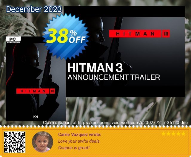 Hitman 3 PC discount 38% OFF, 2024 World Heritage Day offering sales. Hitman 3 PC Deal 2024 CDkeys