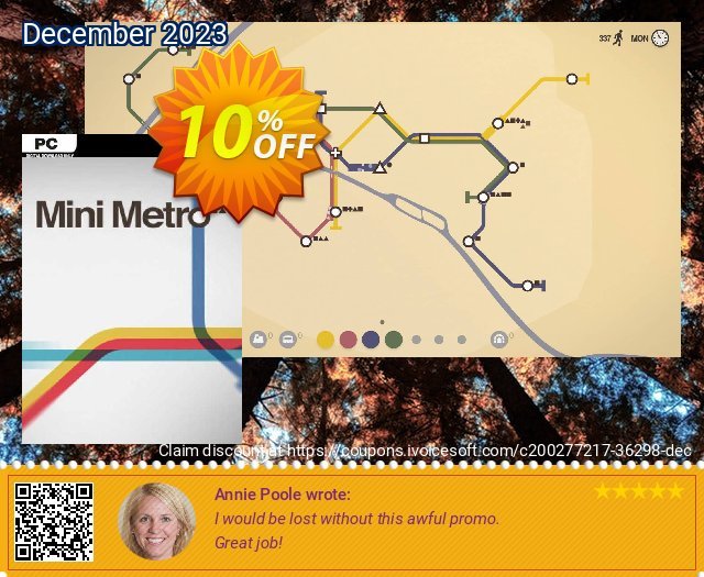 Mini Metro PC genial Rabatt Bildschirmfoto
