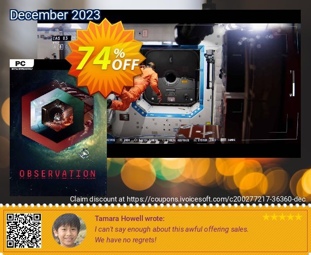 Observation PC discount 74% OFF, 2024 Labour Day offering deals. Observation PC Deal 2024 CDkeys