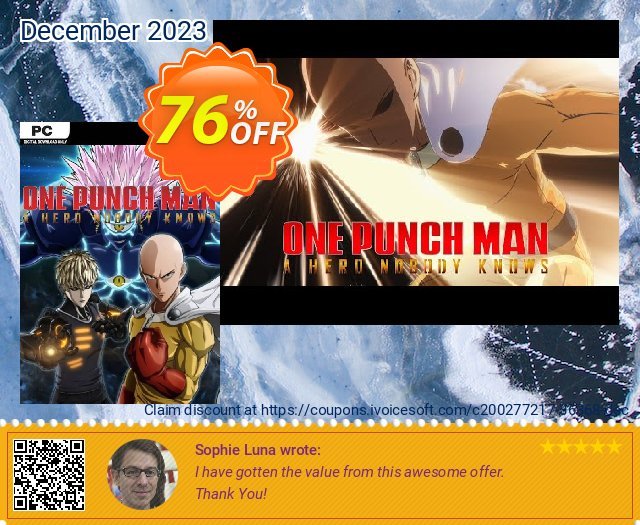One Punch Man A Hero Nobody Knows PC (EU) discount 76% OFF, 2024 April Fools' Day offering sales. One Punch Man A Hero Nobody Knows PC (EU) Deal 2024 CDkeys