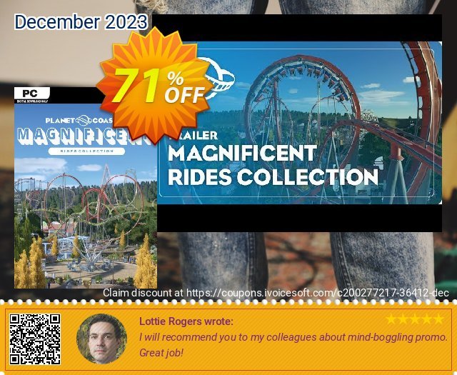 Planet Coaster PC - Magnificent Rides Collection DLC discount 71% OFF, 2024 Easter Day sales. Planet Coaster PC - Magnificent Rides Collection DLC Deal 2024 CDkeys
