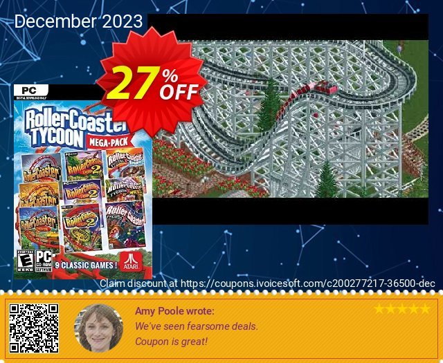 RollerCoaster Tycoon Mega Pack PC (EU) discount 27% OFF, 2024 World Heritage Day offering sales. RollerCoaster Tycoon Mega Pack PC (EU) Deal 2024 CDkeys