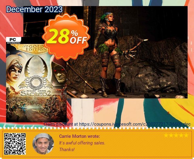 Sacred 2 Gold PC discount 28% OFF, 2024 World Ovarian Cancer Day offer. Sacred 2 Gold PC Deal 2024 CDkeys