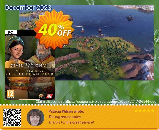 Sid Meier’s Civilization VI - Vietnam & Kublai Khan Civilization & Scenario Pack PC DLC (Steam) discount 40% OFF, 2024 Spring promotions. Sid Meier’s Civilization VI - Vietnam &amp; Kublai Khan Civilization &amp; Scenario Pack PC DLC (Steam) Deal 2024 CDkeys
