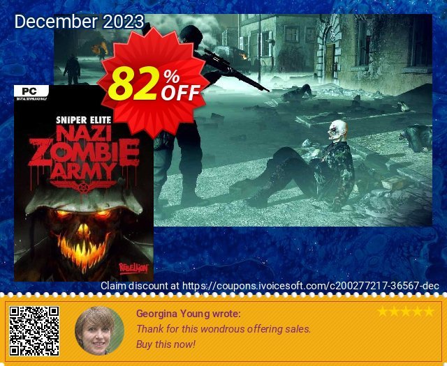 Sniper Elite Nazi Zombie Army PC discount 82% OFF, 2024 Easter Day discount. Sniper Elite Nazi Zombie Army PC Deal 2024 CDkeys